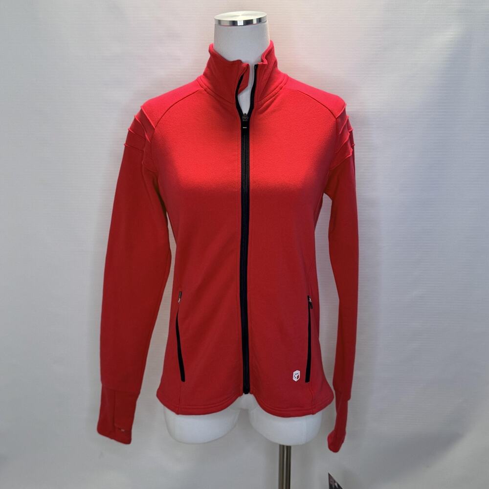 Born Primitive Track Jacket Womens Medium Red Full Zip Thumbholes Athletic